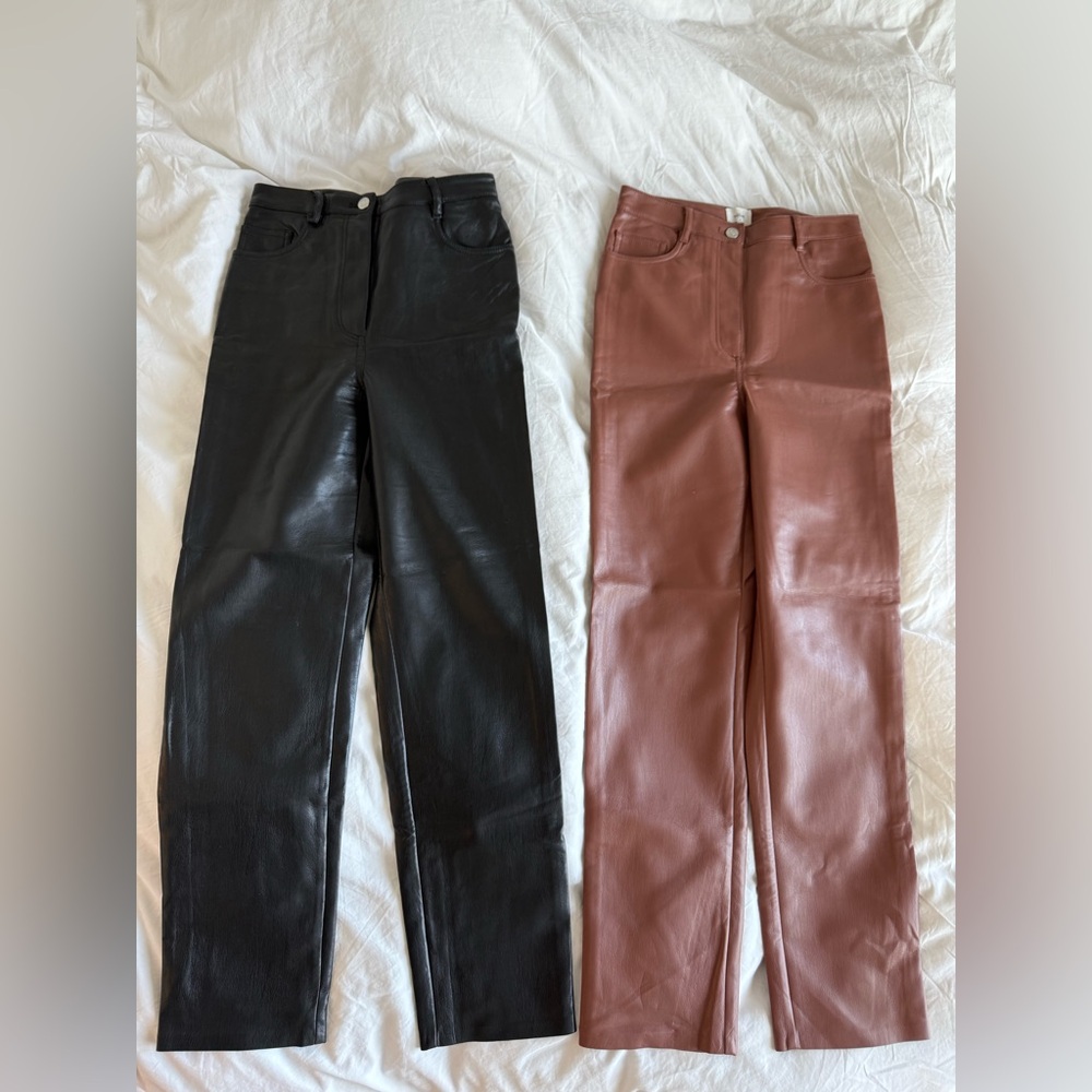Aritzia Wilfred Melina Super High Rise Vegan Leather Pants